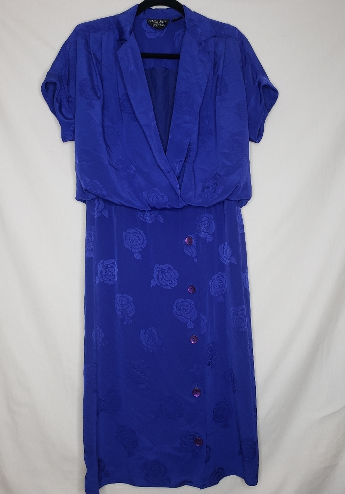Vintage blue floral print dress